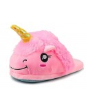 Flauschige pinke Einhorn Pantoffeln