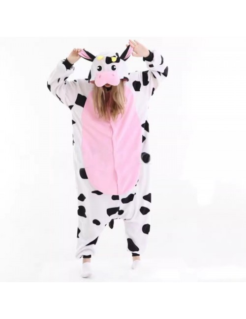 Powder cow Cartoon Body pyjama homme femme automne hiver polaire manches longues pantalons animaux spectacle