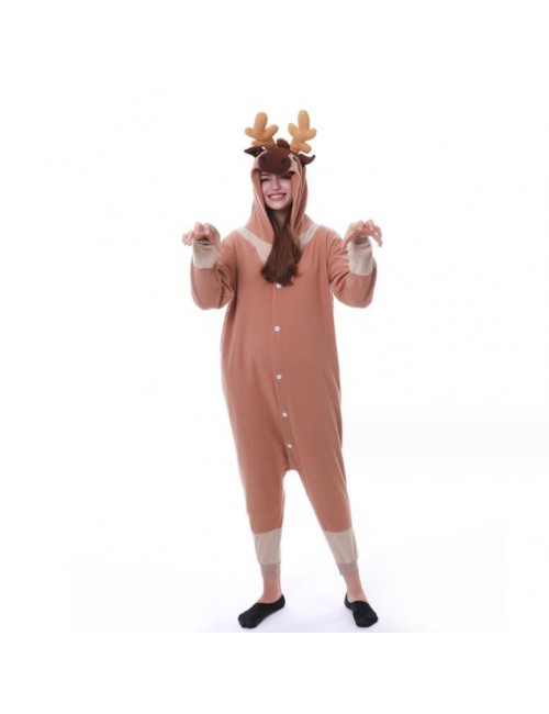 Diorama Moose Cartoon Body pyjama homme femme automne hiver Shaker velours Noël cerf renne show suit za
