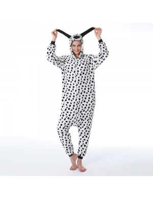 Chien tacheté dessin animé animal une pièce pyjama show costume couple flanelle homewear