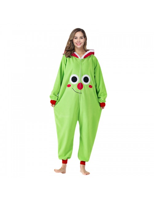 Fabricant en gros rouge tête de nez une pièce pyjama cosplay Festival Show suit capuche mignon homewear