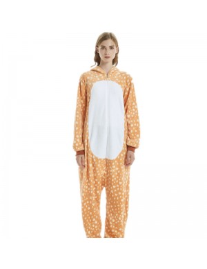 Dessin animé animal une pièce pyjama flanelle nouveau faon anime couple homewear