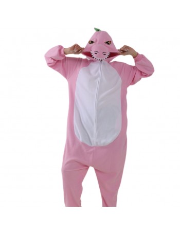 New colourful dragon cartoon animal one-piece pajamas shaker fleece adult Halloween couple home