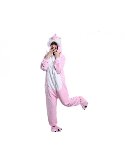 Lapin dessin animé animal une pièce pyjama flanelle homme femme couple homewear