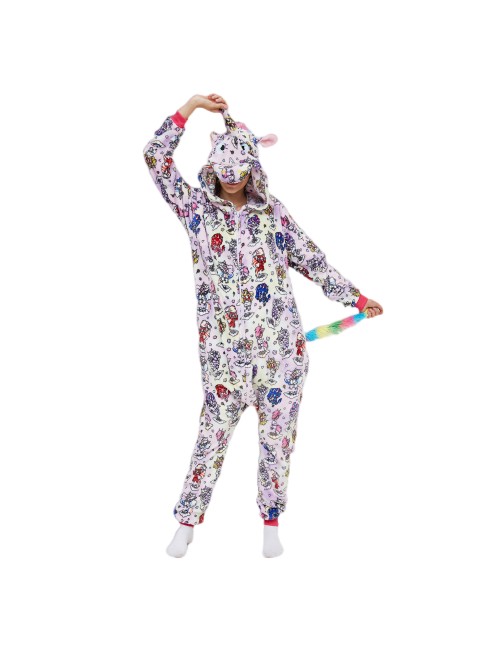 Automne et hiver nouveau pyjama d'une pièce en flanelle Pegasus Pegasus Pegasus cartoon animal performance home wear