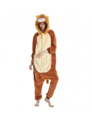 Automne hiver nouveau lion flanelle dessin animé une pièce pyjama couple parent - enfant animal jouant homewear