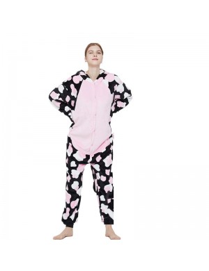 Pyjama une pièce de dessin animé animaux adultes enfants automne et hiver nouveau vache vêtements d'intérieur
