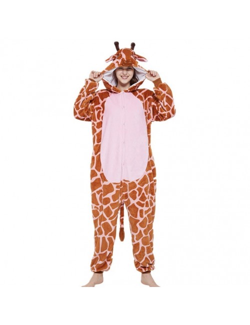 Pyjama une pièce animalière adulte enfants automne et hiver nouveau girafe homewear
