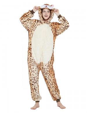 Pyjama une pièce animaux adultes enfants automne et hiver nouveau chat léopard homewear