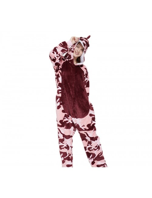 Pyjama une pièce animaux adultes enfants automne et hiver nouveau camouflage dinosaure vêtements d'intérieur
