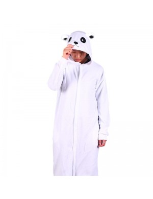 Pyjama d'automne et d'hiver pour couple avec animaux de dessins animés pyjama panda blanc pyjama adulte homewear