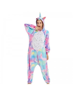 Monivärinen Yksisarvinen Kigurumi