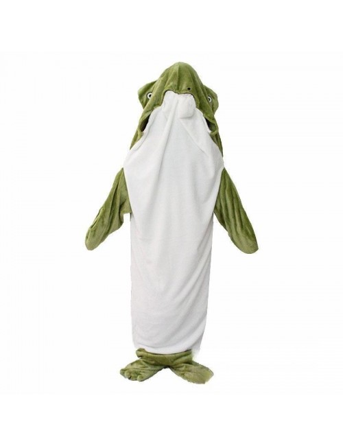 Grenouille requin de mer pyjama une pièce excentrique sac de couchage adulte flanelle super douce vêtements d'intérieur