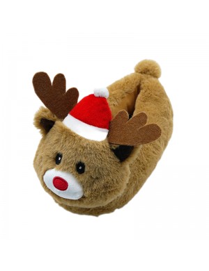 Dessin animé de Noël Moose coton slip Home pantoufles en coton
