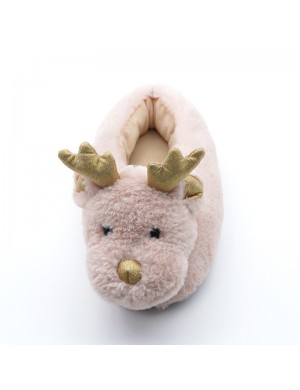Accueil en peluche coton pantoufles Noël dessin animé Moose coton pantoufles