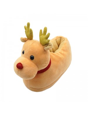 Accueil en peluche coton pantoufles Noël dessin animé Moose coton pantoufles