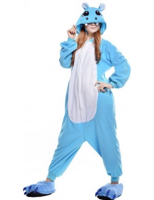 Blå Flodhäst Kigurumi