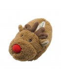 Bruine Kerstrendier Pantoffels Kigurumi