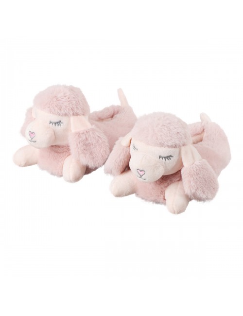 Chaussons maison caniche peluche mignon