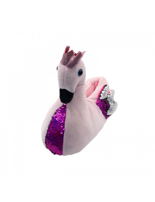 Pantoufles en coton en forme de cygne, mignonnes et en peluche pour la maison