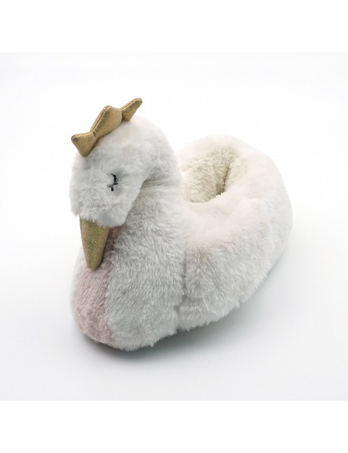 Pantoufles en coton en forme de cygne, mignonnes et en peluche pour la maison