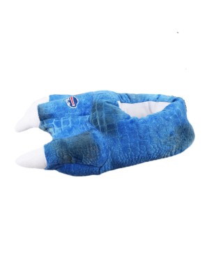 Pantoufles en peluche antidérapantes et chaudes avec patte de dinosaure créative