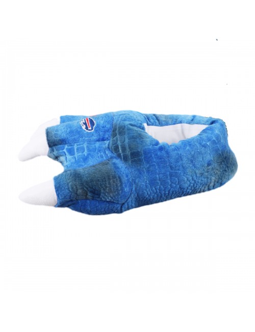 Pantoufles en peluche antidérapantes et chaudes avec patte de dinosaure créative