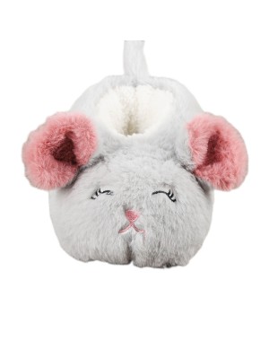 Chaussons en peluche avec souris de dessin animé