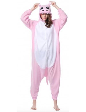 Rosa Flodhäst Kigurumi
