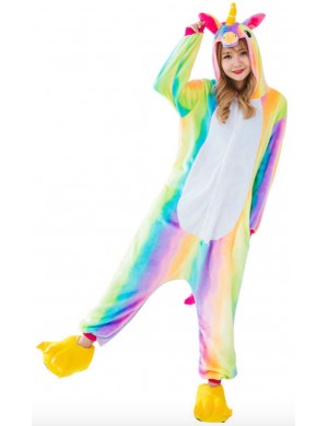 Regnbåge Enhörning Kigurumi