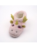 Chaussons Licorne Rose à Ailes Dorées