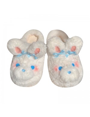 Chaussons en coton pelucheux en forme de lapin