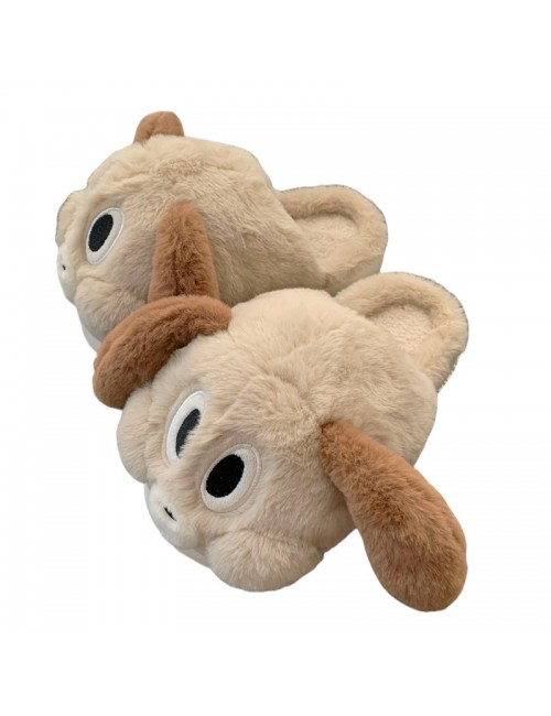 Pantoufles en coton avec dessin de chien chiot