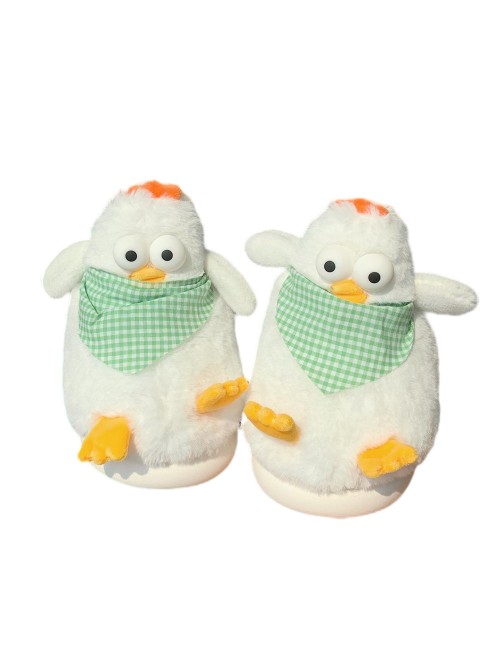 Chaussons en coton avec orteils en forme de petit poulet jaune