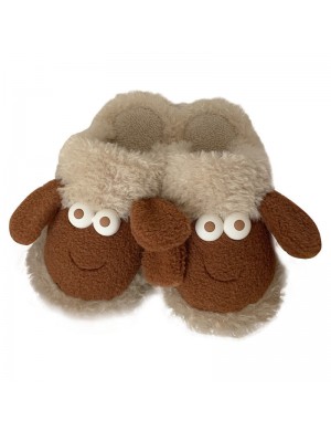 Mignon mouton en peluche Chaussons en coton