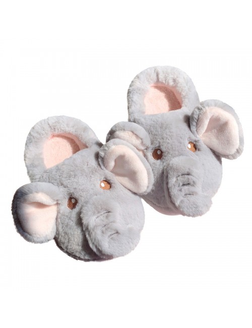 Chaussons en coton avec éléphant tridimensionnel