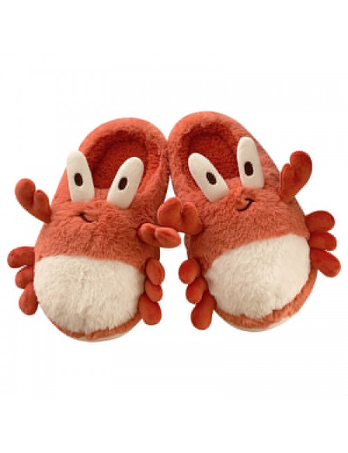 Chaussons en coton en forme de crabe tridimensionnel