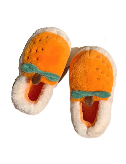 Chaussons en coton chauds orange