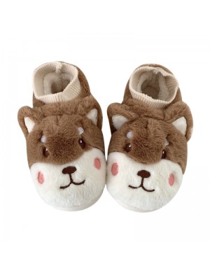 Chaussons en coton pelucheux Shiba Inu mignon