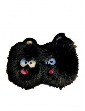 Pantoufles en coton à poils longs Little Monster