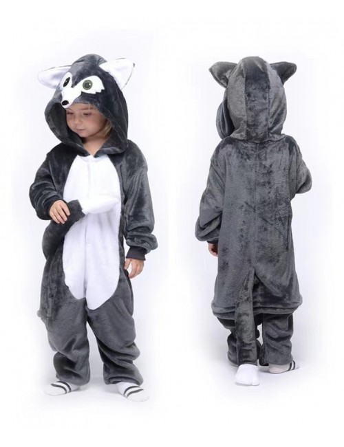 Pyjama une pièce de loup de dessin animé pour enfants
