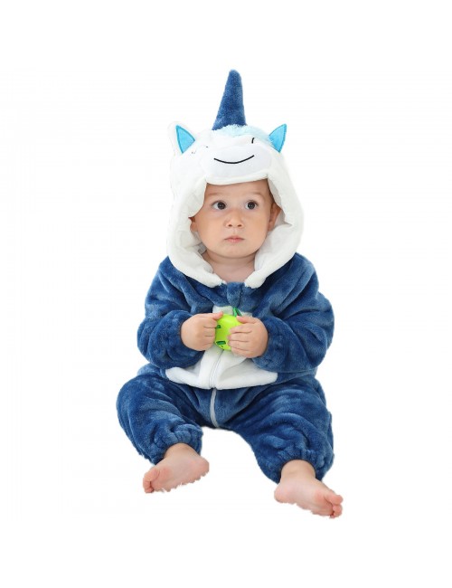 Pyjama une pièce pour enfants, licorne bleue
