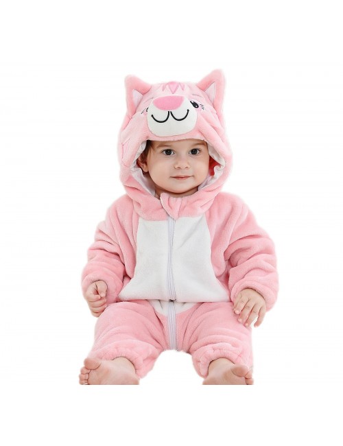 Pyjama pour enfants chat à grande bouche rose
