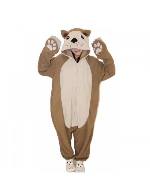 Pyjama en un seul morceau pour adultes avec un animal de carton animé d'écureuil d'eau