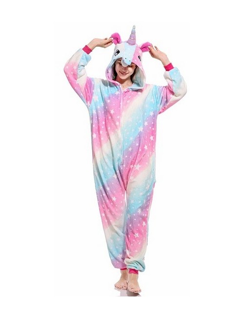 Licorne Violette à Rayures Kigurumi