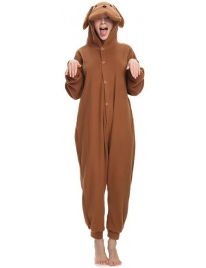 Ruskea Koira Kigurumi-asu