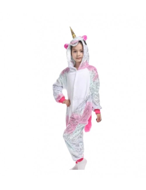 Pyjama licorne enfant bleu et rose